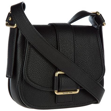 michael kors black leather purse|black michael kors purse crossbody.